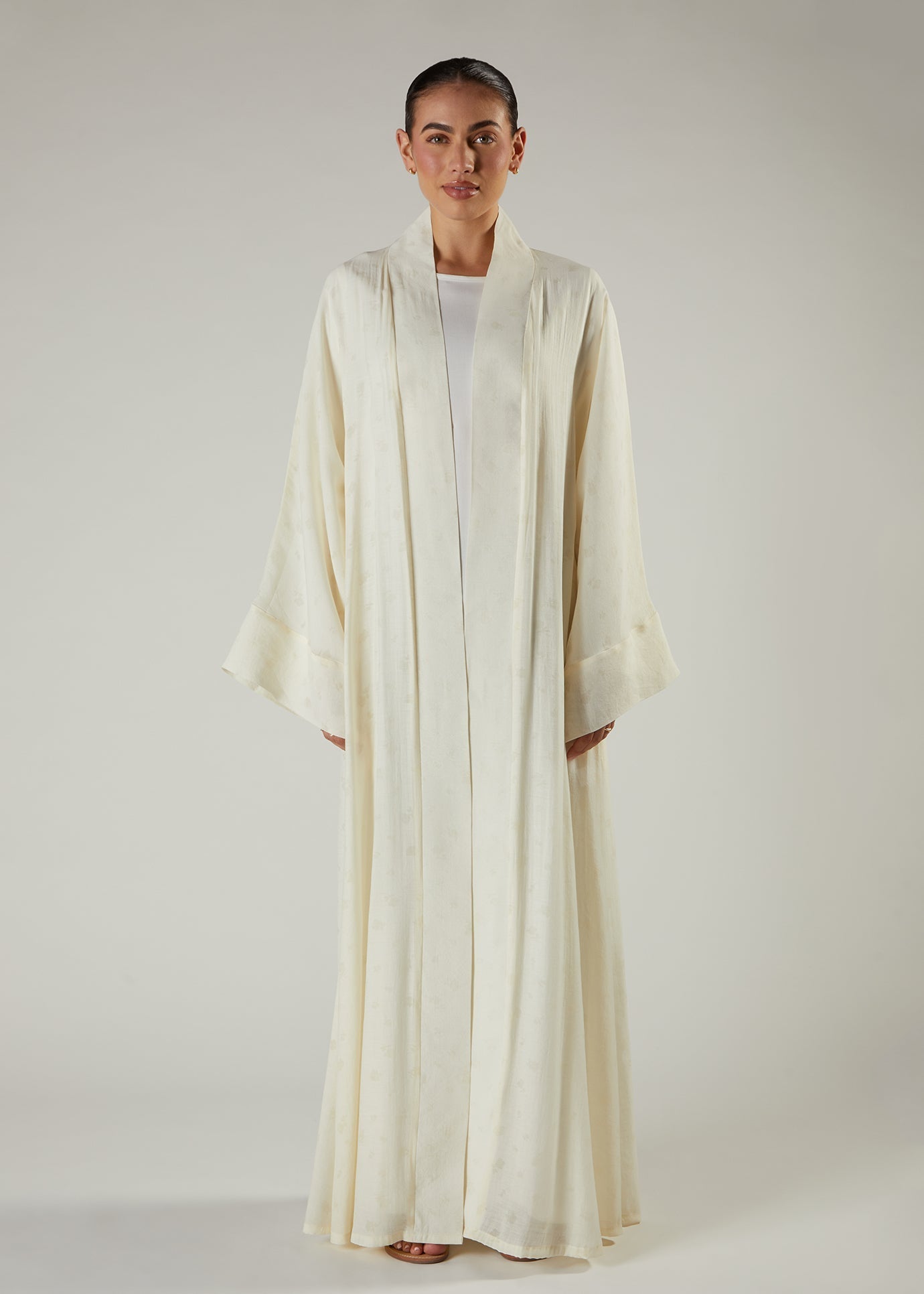 White Rose Open Abaya