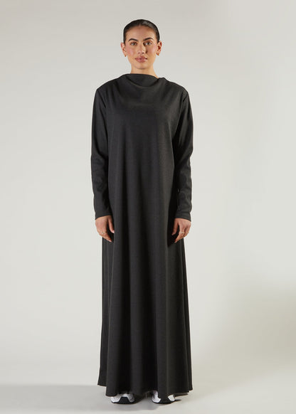 Boat Neck Maxi Charcoal