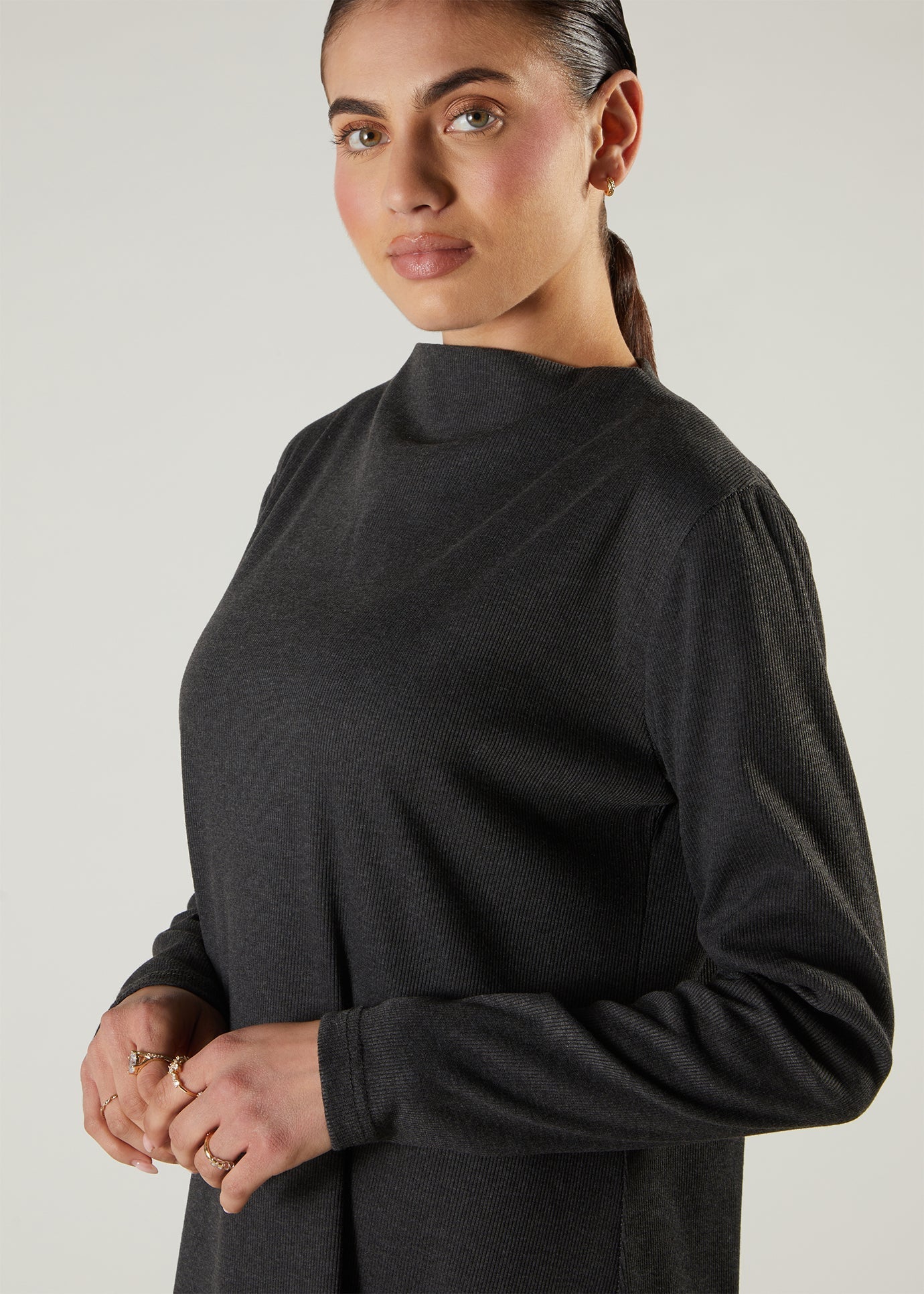Boat Neck Maxi Charcoal
