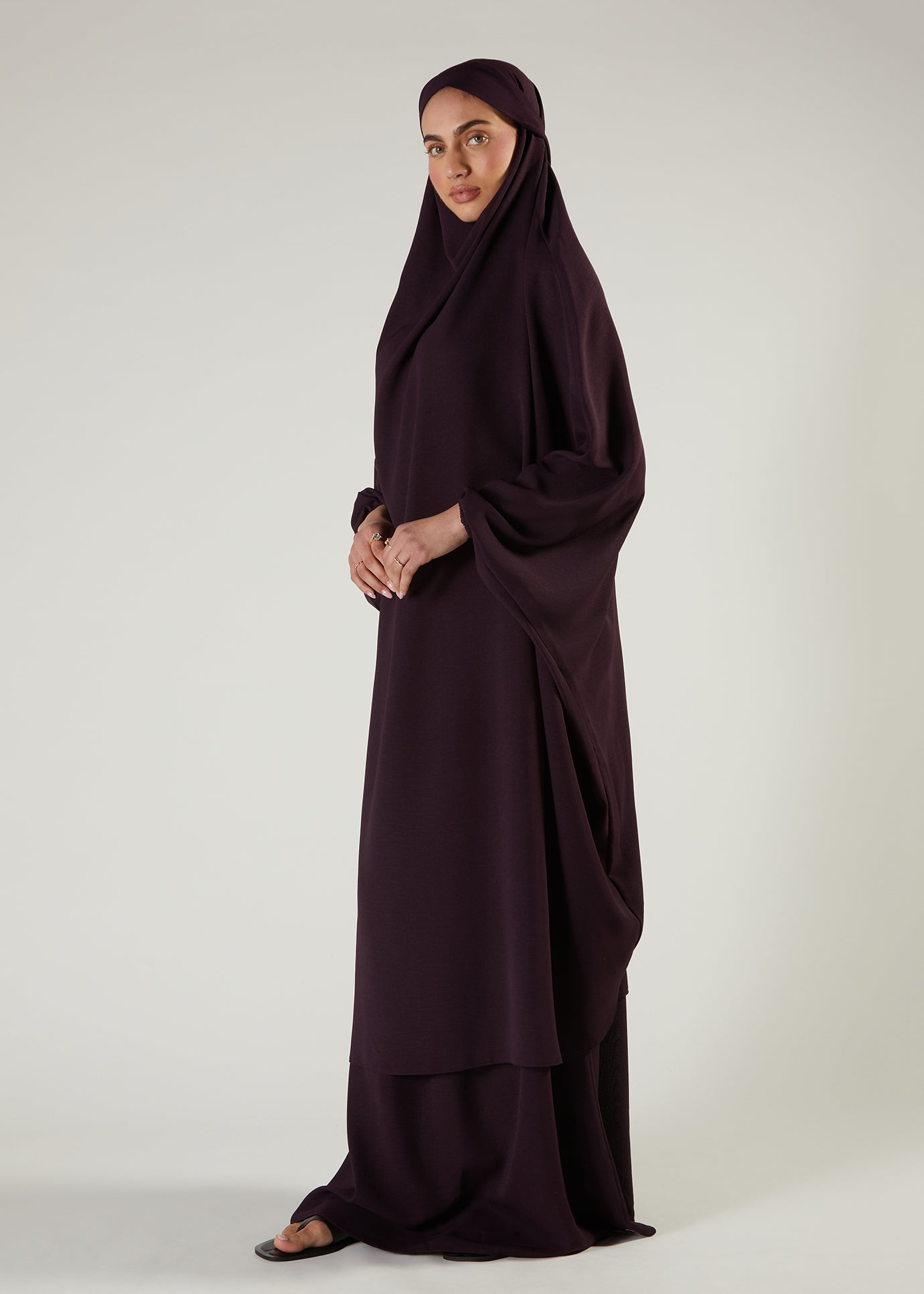 Khimar & Skirt Set Plum