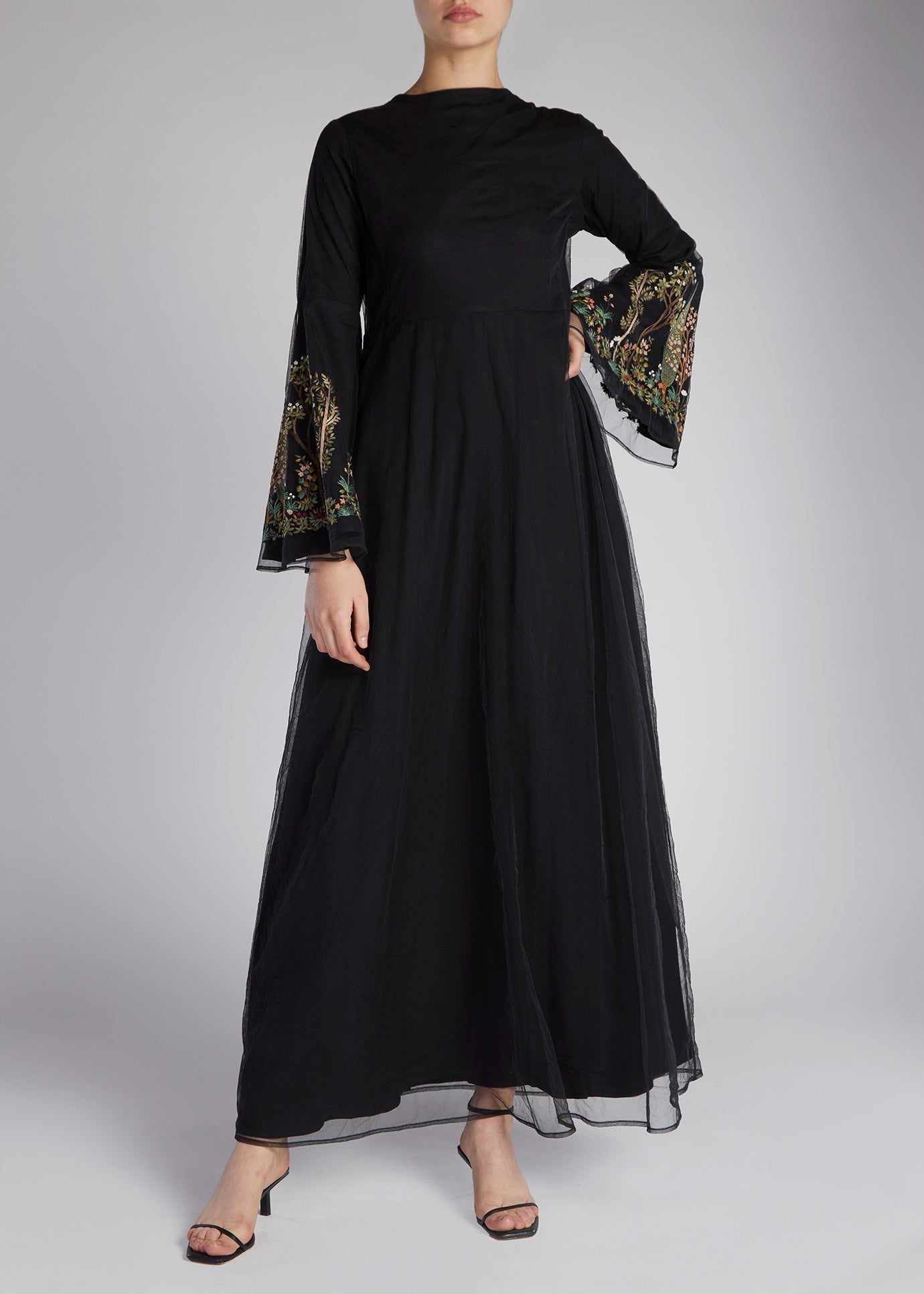 Miniature Garden Maxi Dress Black