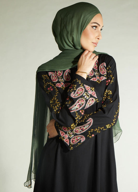 Pink Paisley Abaya