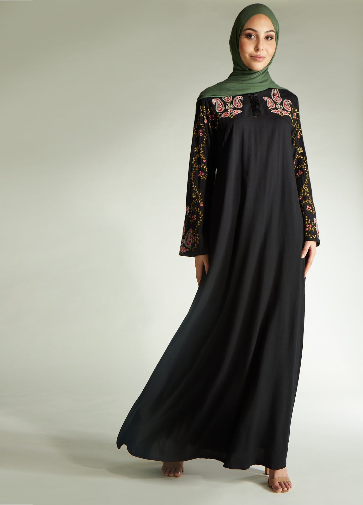 Pink Paisley Abaya