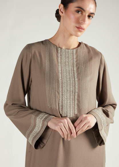 Herringbone Stitch Abaya