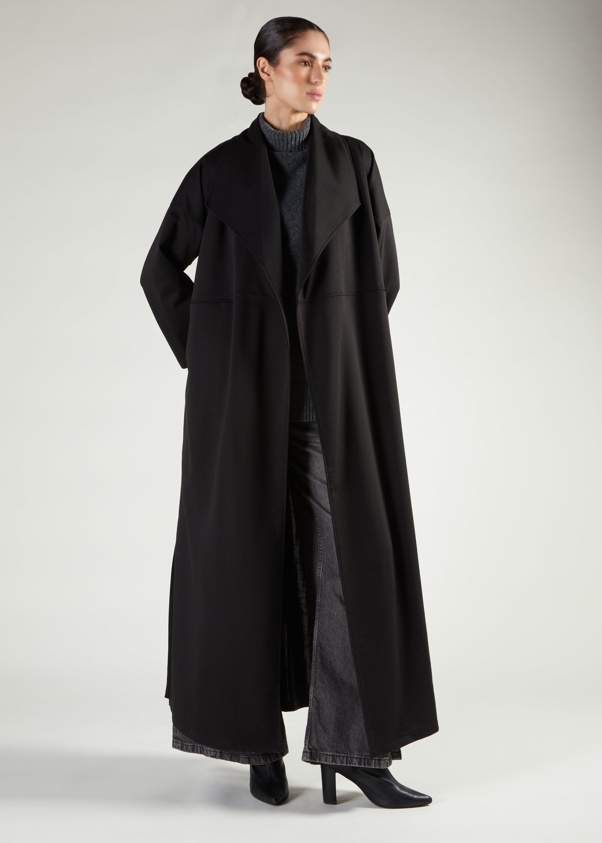 Wide Lapel Coat Black - Final Sale