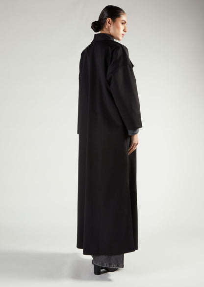 Wide Lapel Coat Black - Final Sale