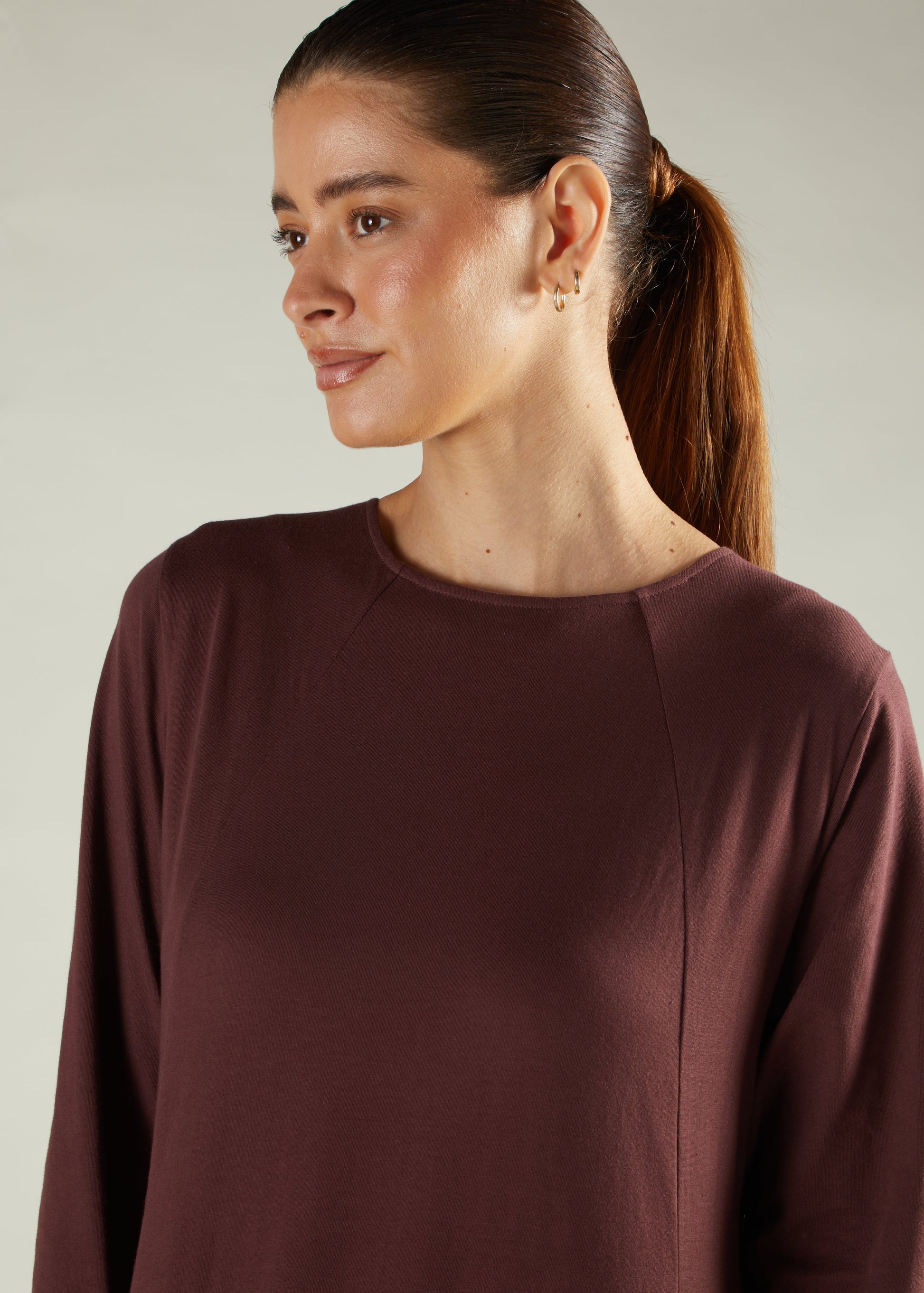 High Neck Abaya Brown