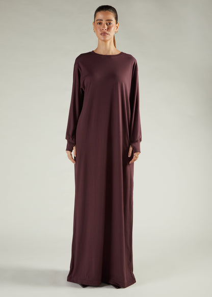 Long Tee Abaya Brown