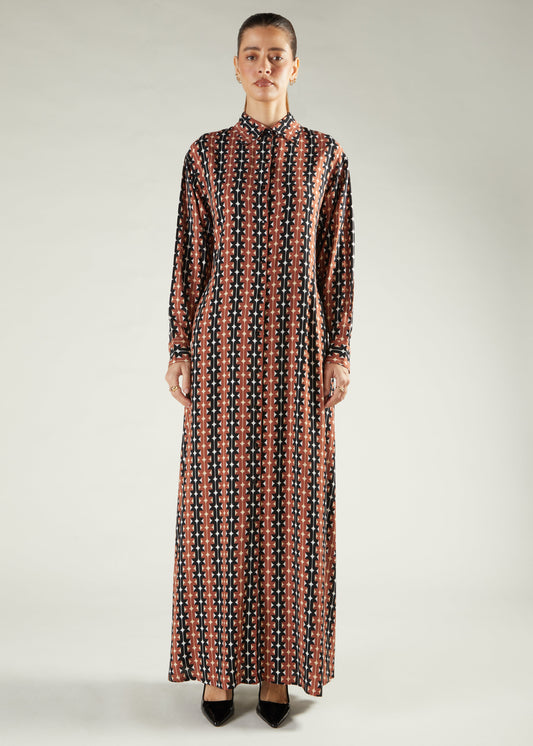 Black & Brown Print Maxi