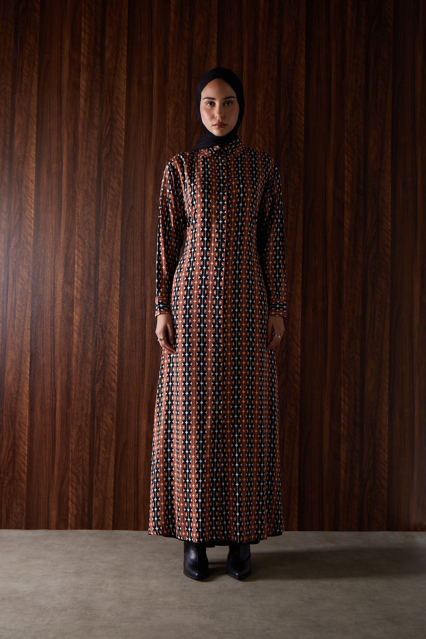 Black & Brown Print Maxi