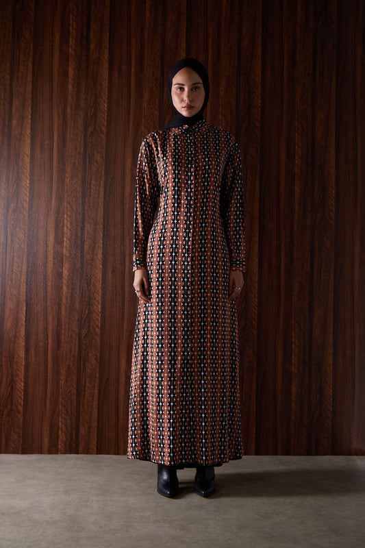 Black & Brown Print Maxi