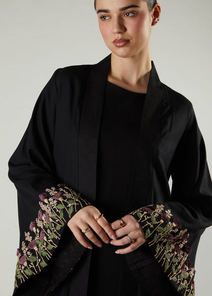 Black Thistle Open Abaya