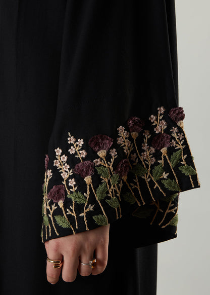 Black Thistle Open Abaya