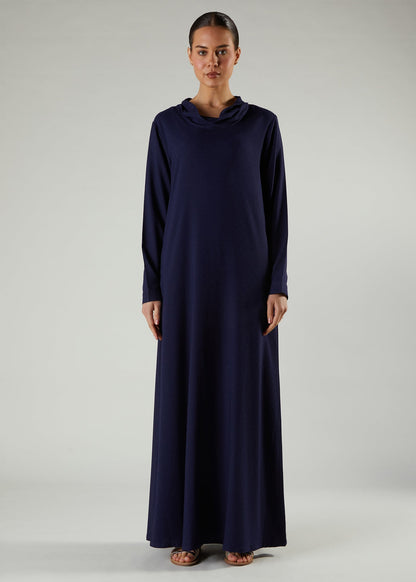 Cowl Neck Abaya Navy