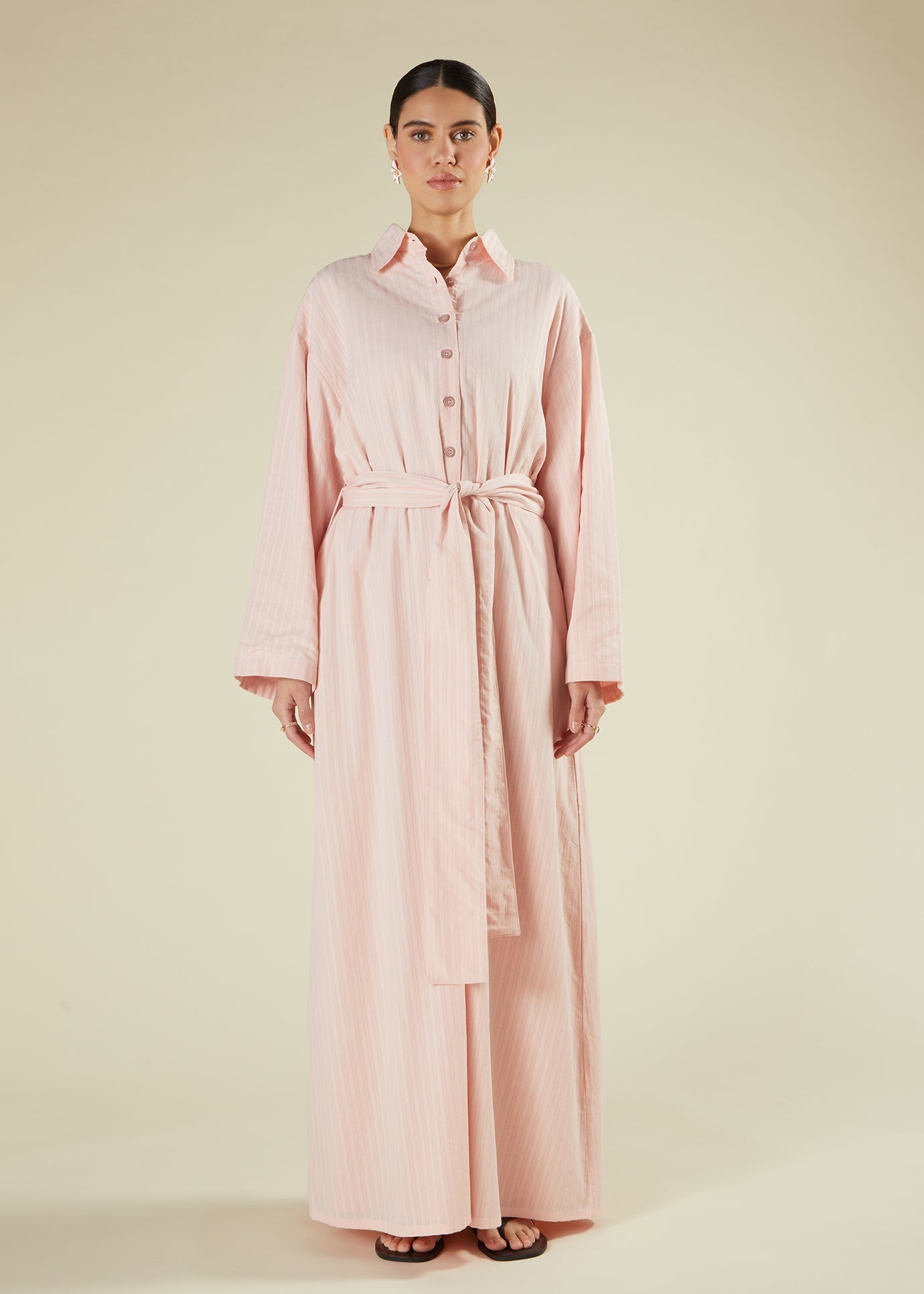Self Stripe Cotton Maxi Blush