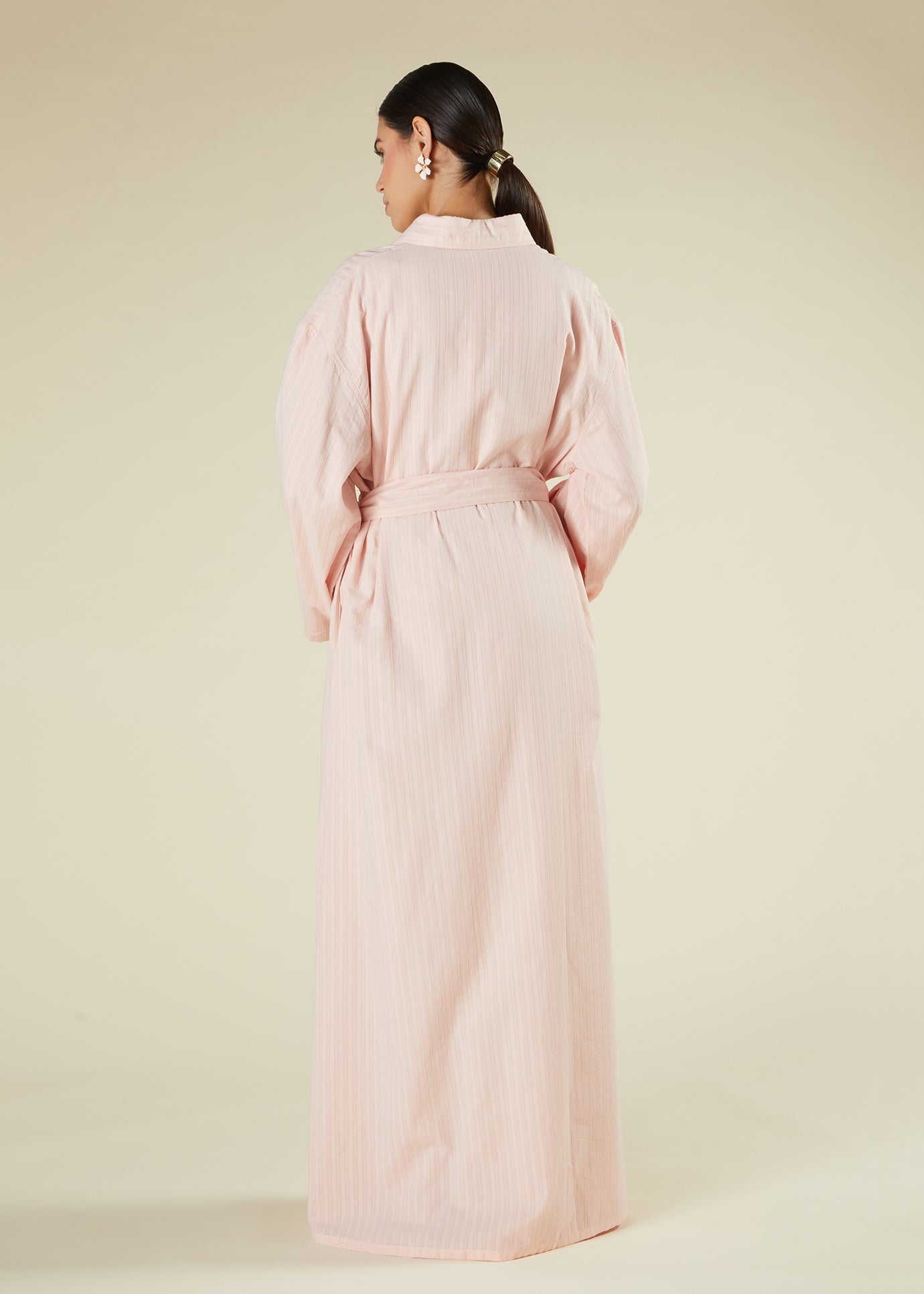 Self Stripe Cotton Maxi Blush