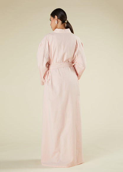 Self Stripe Cotton Maxi Blush