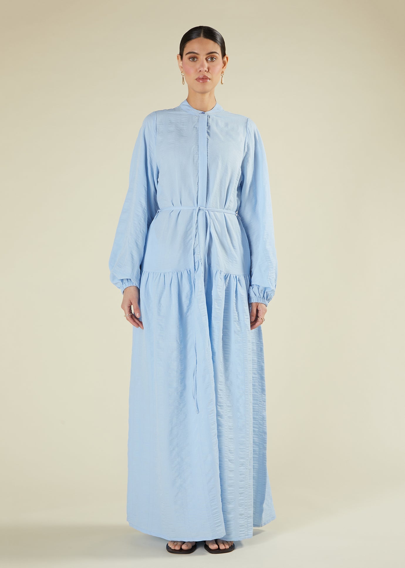 Sky Blue Textured Maxi