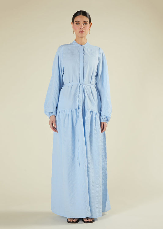 Sky Blue Textured Maxi