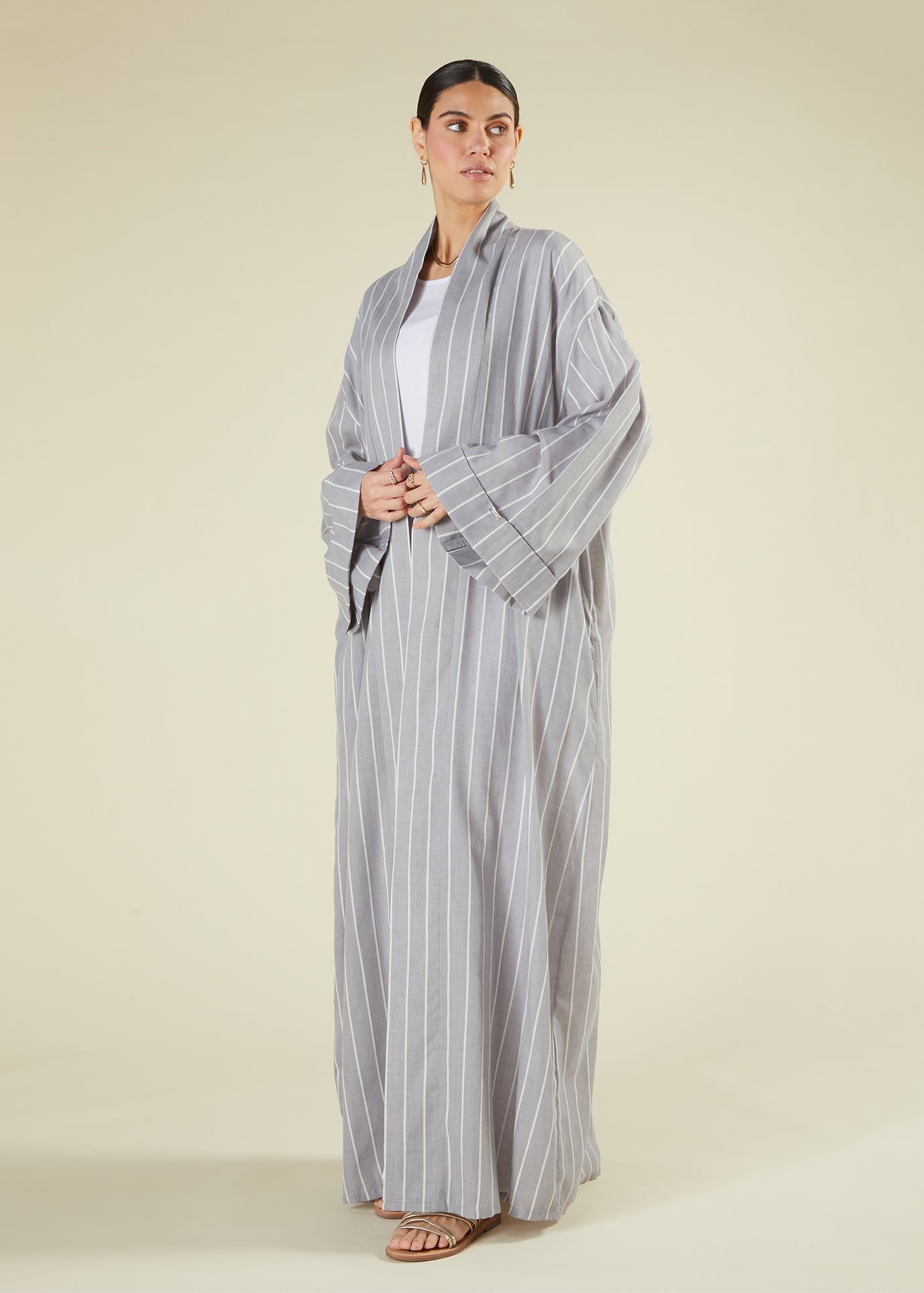 Grey & White Kimono