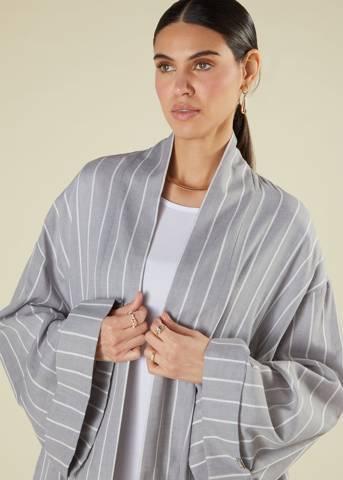 Grey & White Kimono