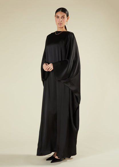 Black Satin Kaftan