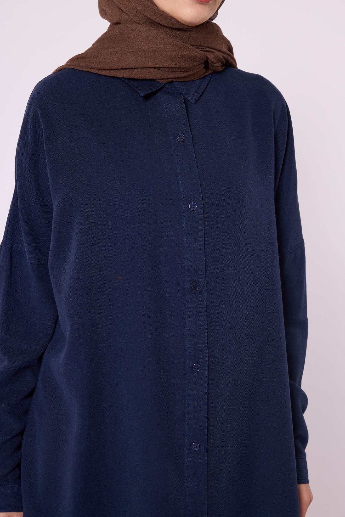 Polo Collar Drop Shoulder Tunic