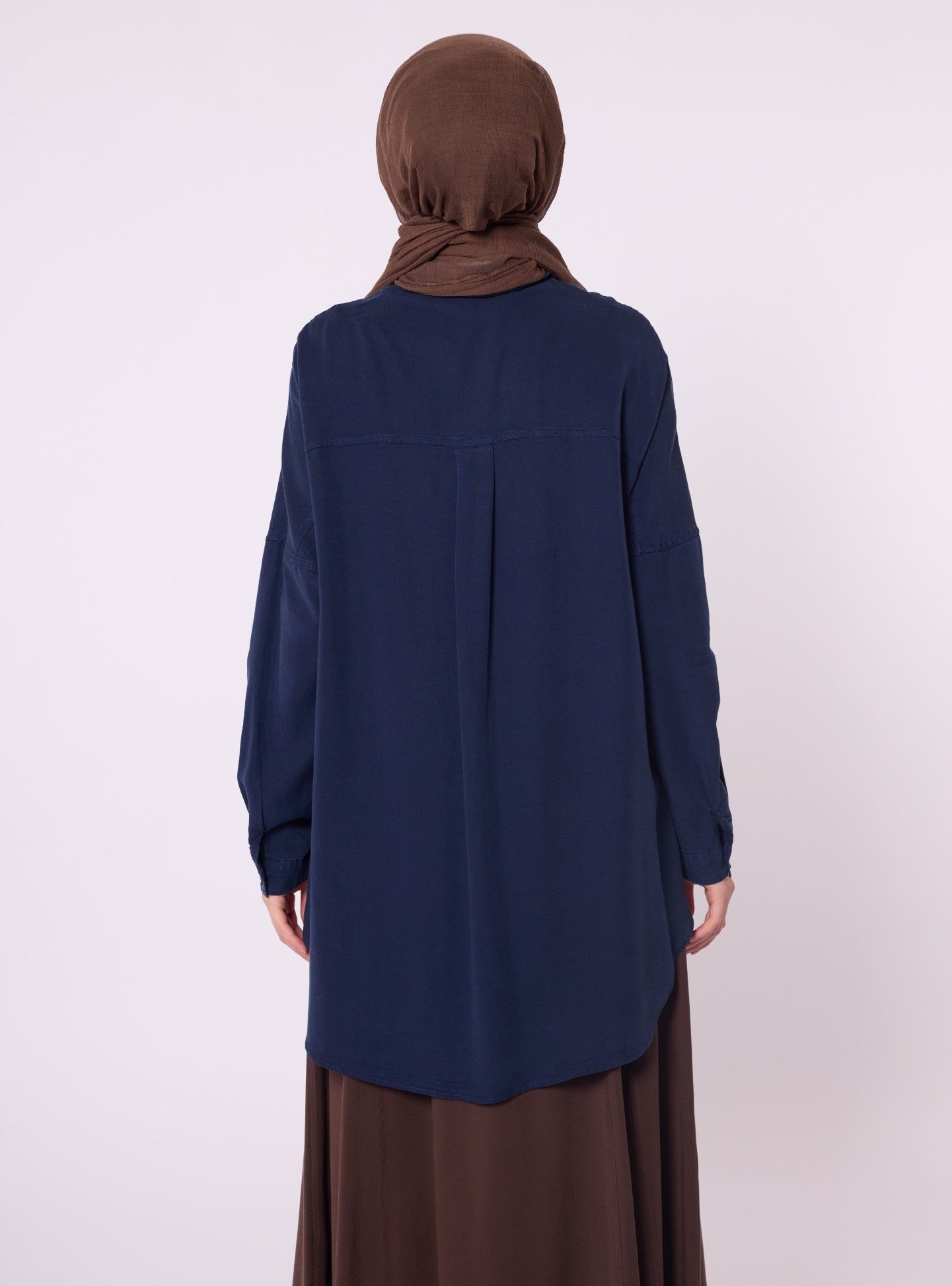 Polo Collar Drop Shoulder Tunic
