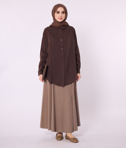 Polo Collar Drop Shoulder Tunic