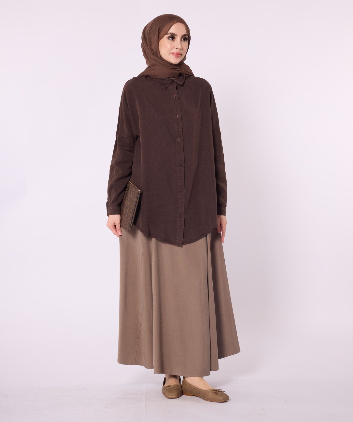 Polo Collar Drop Shoulder Tunic