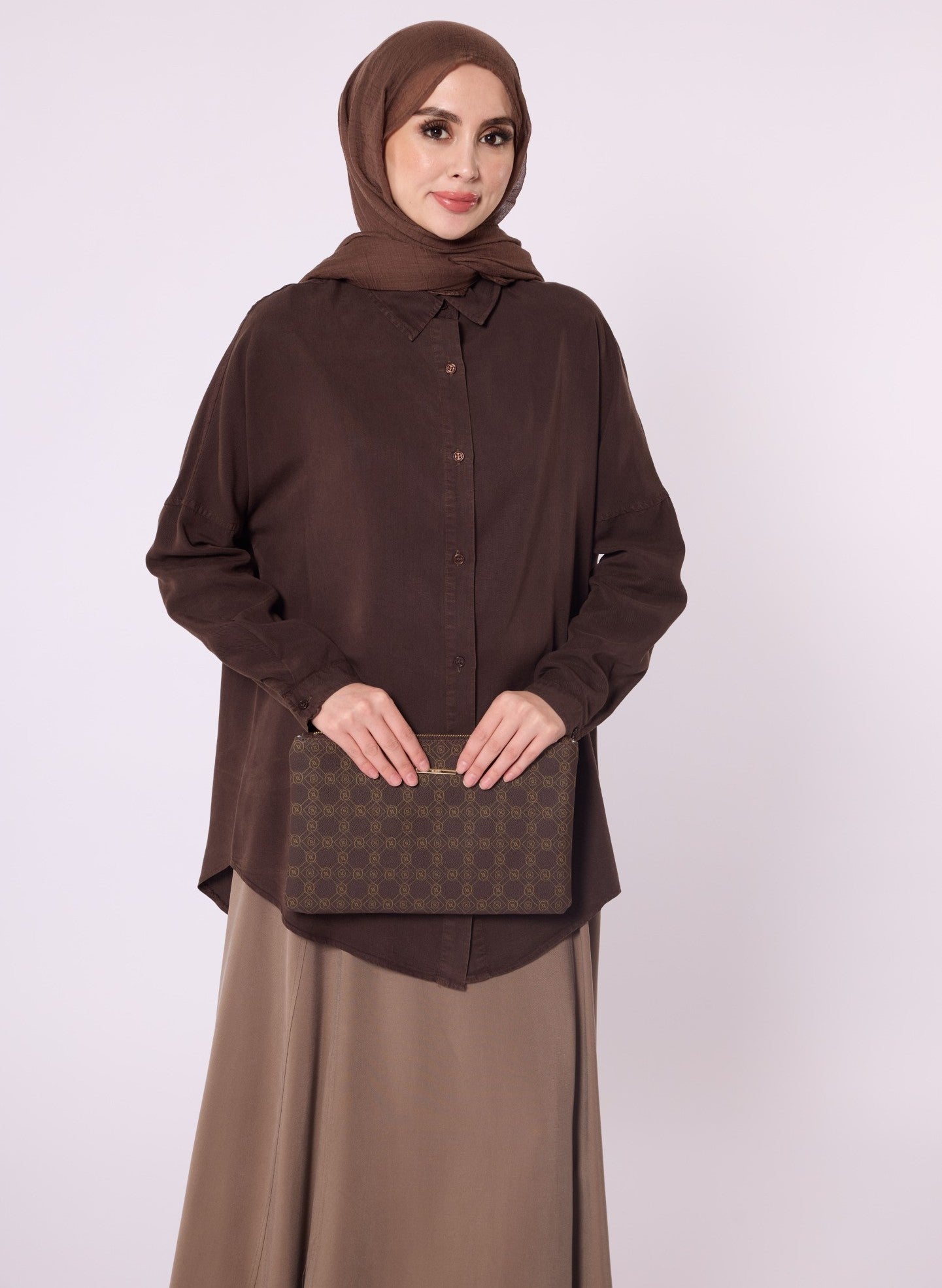 Polo Collar Drop Shoulder Tunic