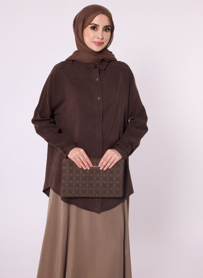 Polo Collar Drop Shoulder Tunic