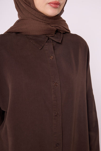 Polo Collar Drop Shoulder Tunic