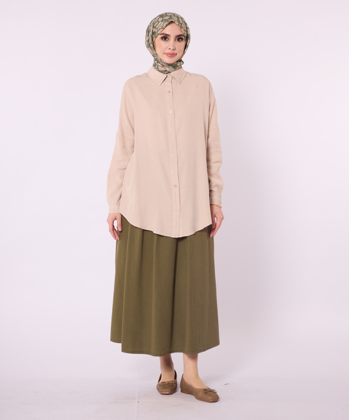 Polo Collar Drop Shoulder Tunic