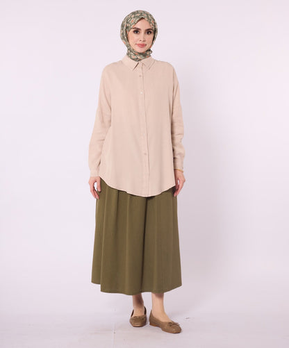 Polo Collar Drop Shoulder Tunic