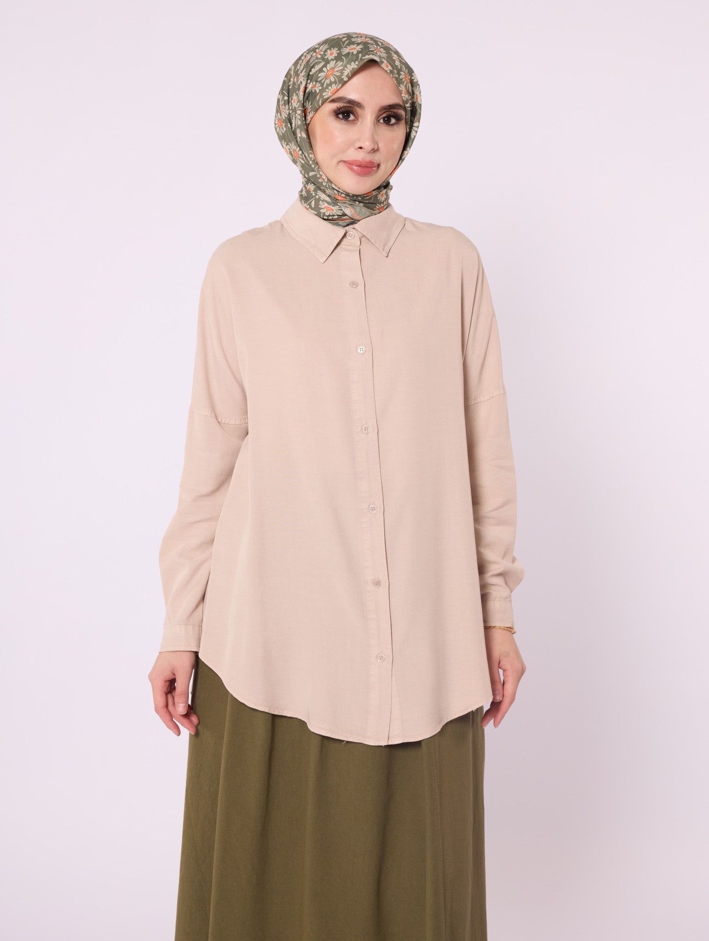 Polo Collar Drop Shoulder Tunic