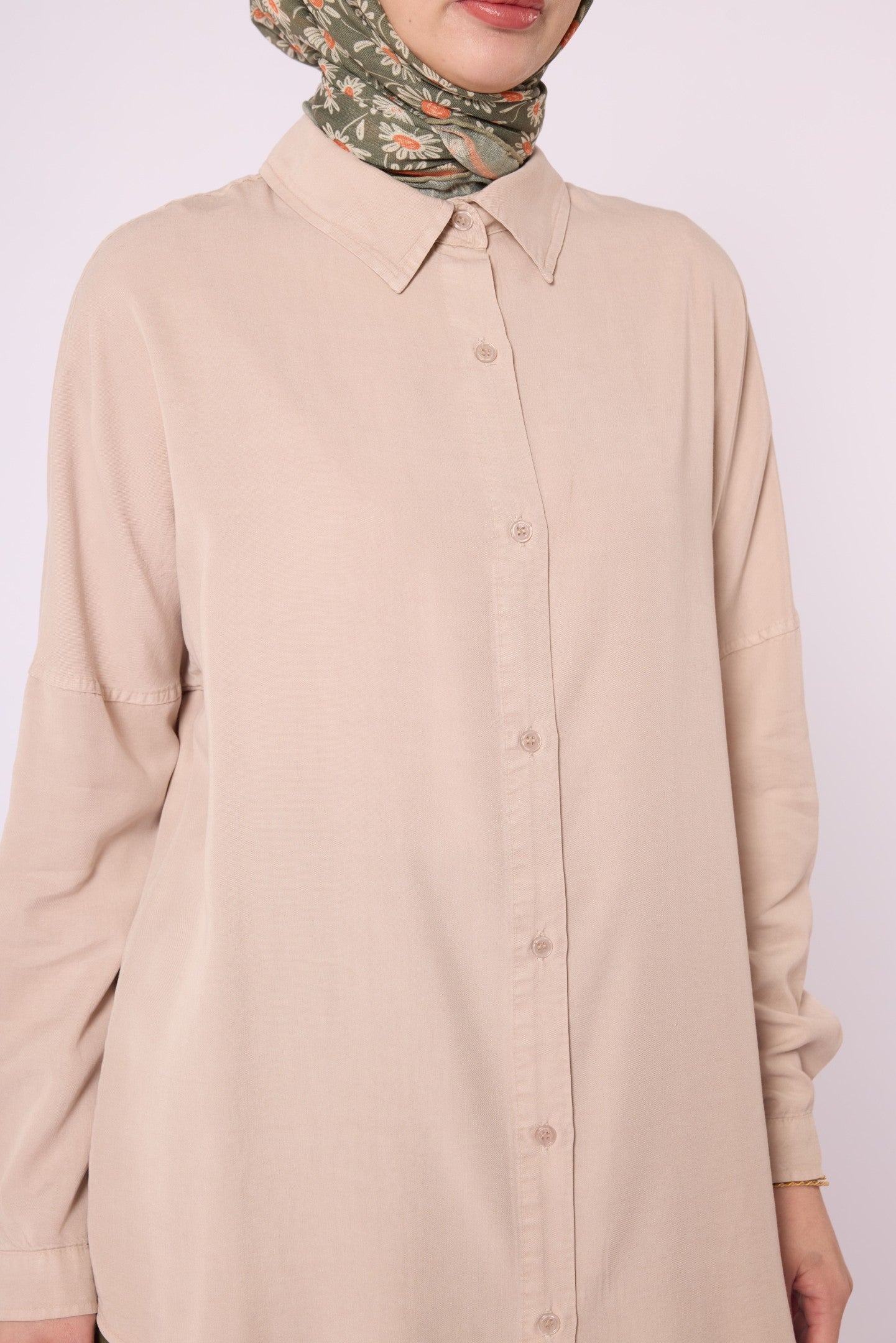 Polo Collar Drop Shoulder Tunic