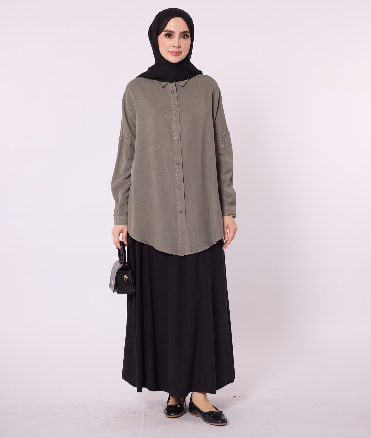 Polo Collar Drop Shoulder Tunic