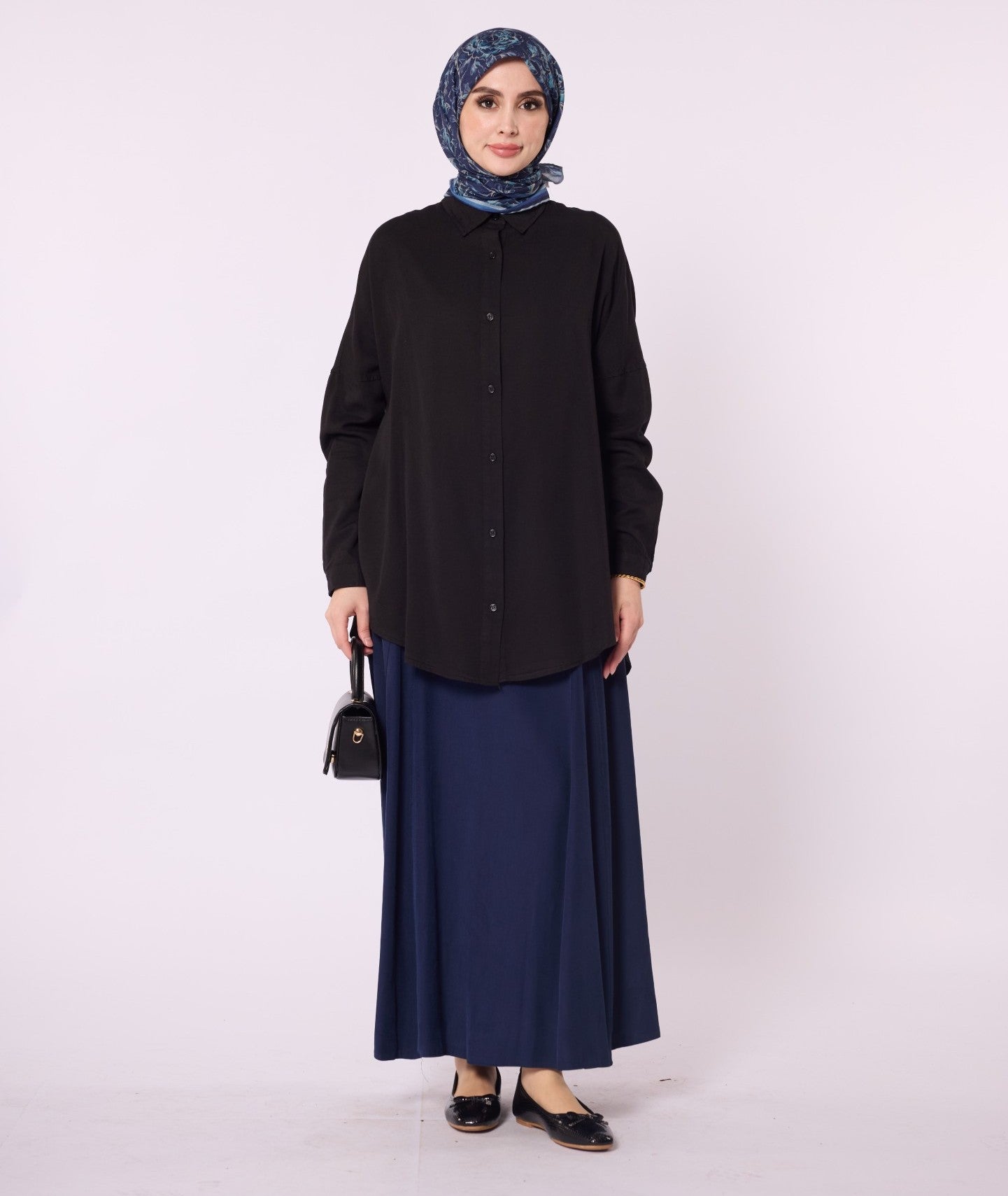 Polo Collar Drop Shoulder Tunic