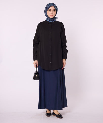 Polo Collar Drop Shoulder Tunic