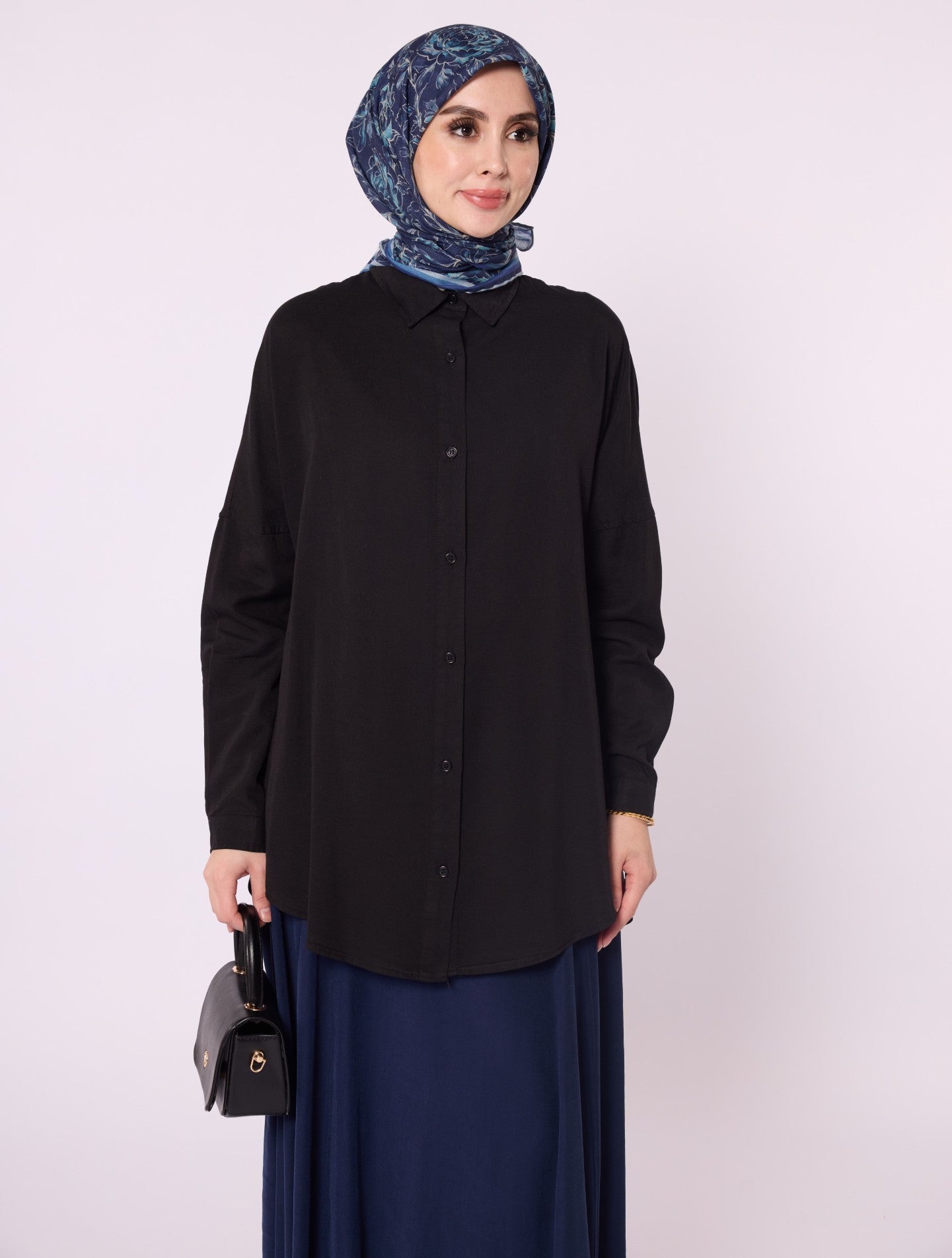 Polo Collar Drop Shoulder Tunic