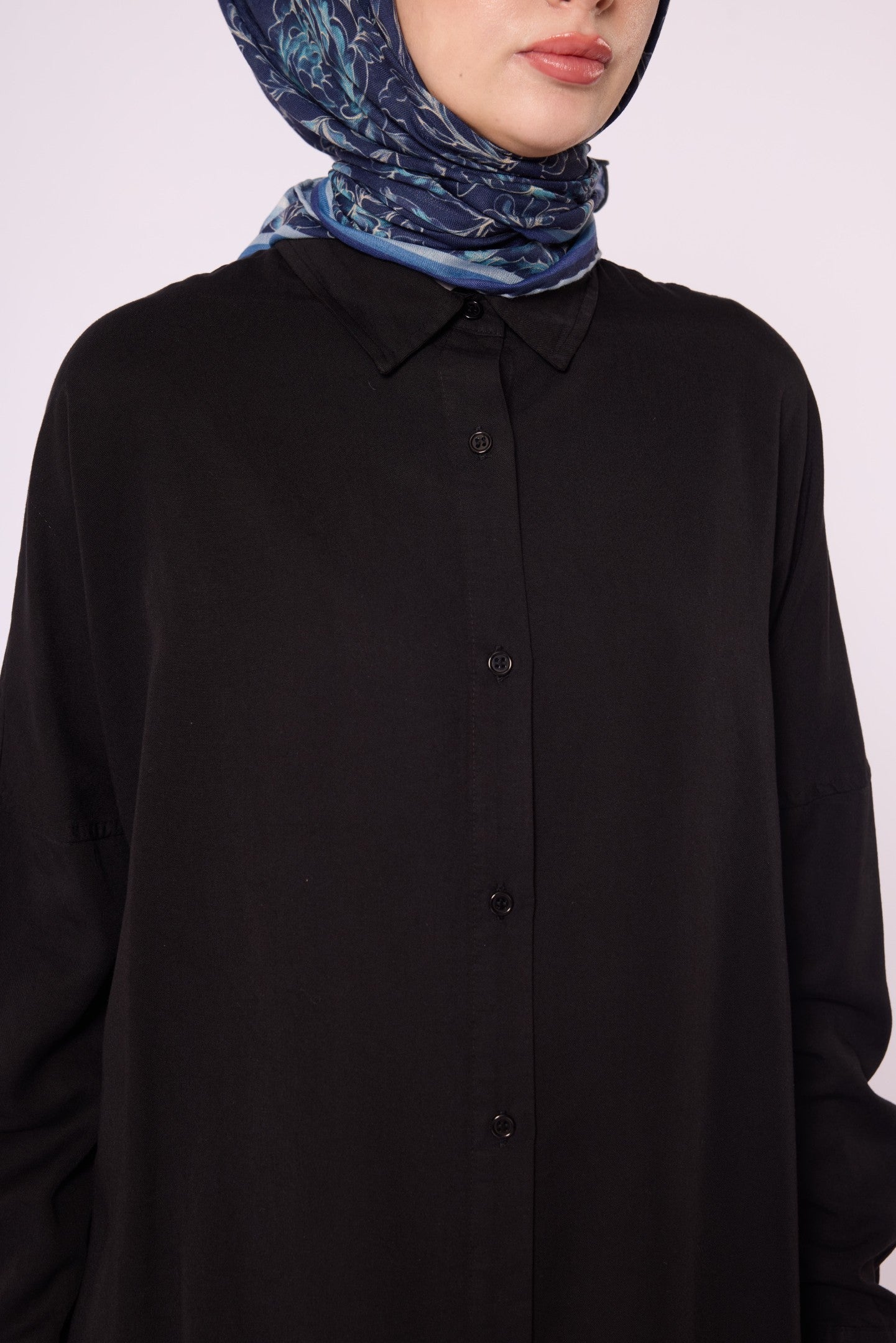 Polo Collar Drop Shoulder Tunic