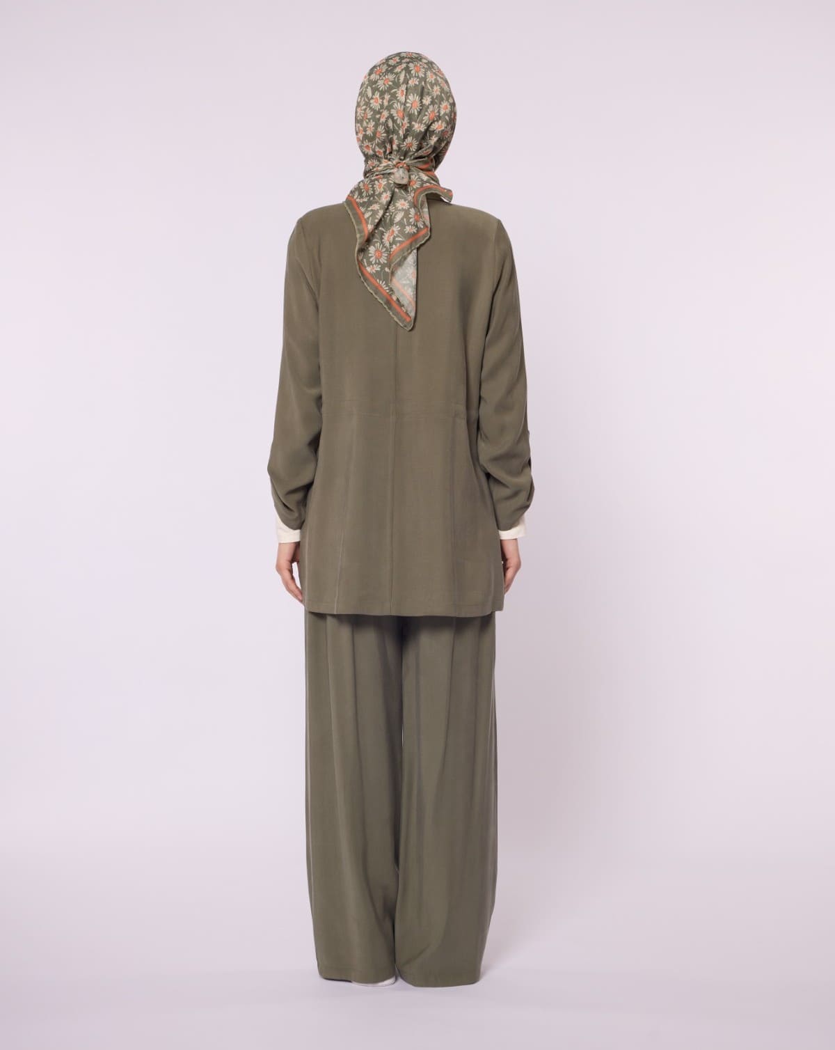 Wide V Neck Long Pants Two Piece Set
