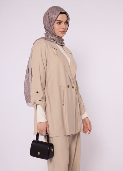 Wide V Neck Long Pants Two Piece Set