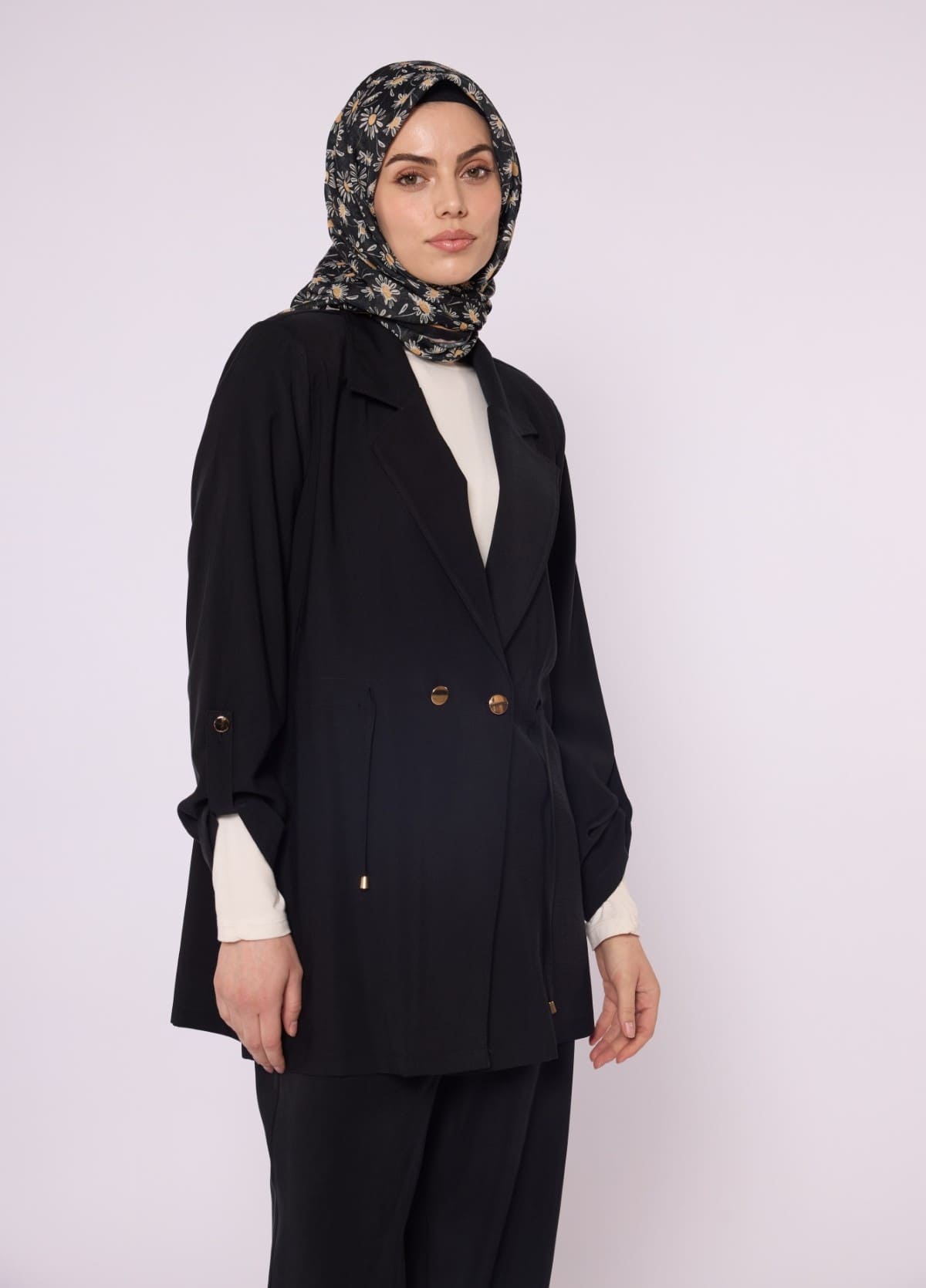 Wide V Neck Long Pants Two Piece Set