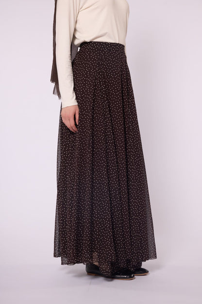 Lined Chiffon Skirt with Paisley Pattern