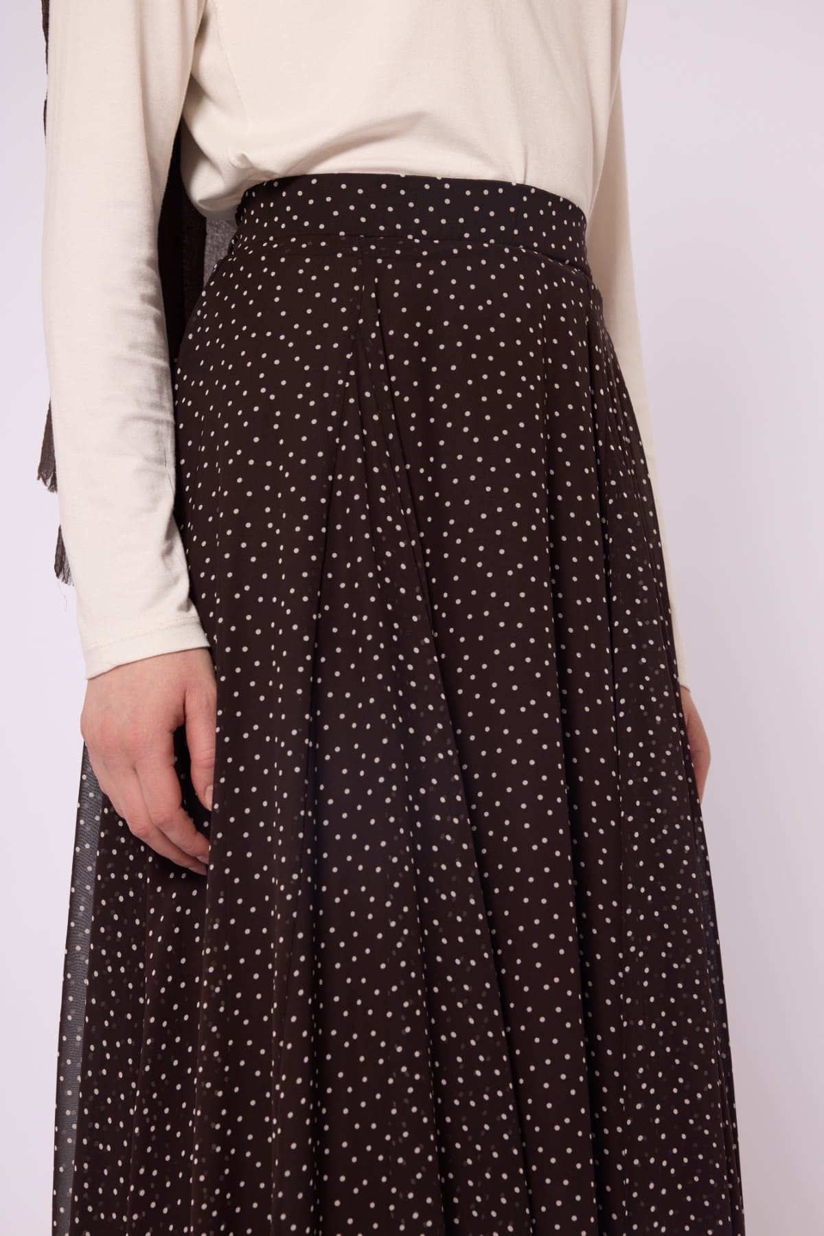 Lined Chiffon Skirt with Paisley Pattern