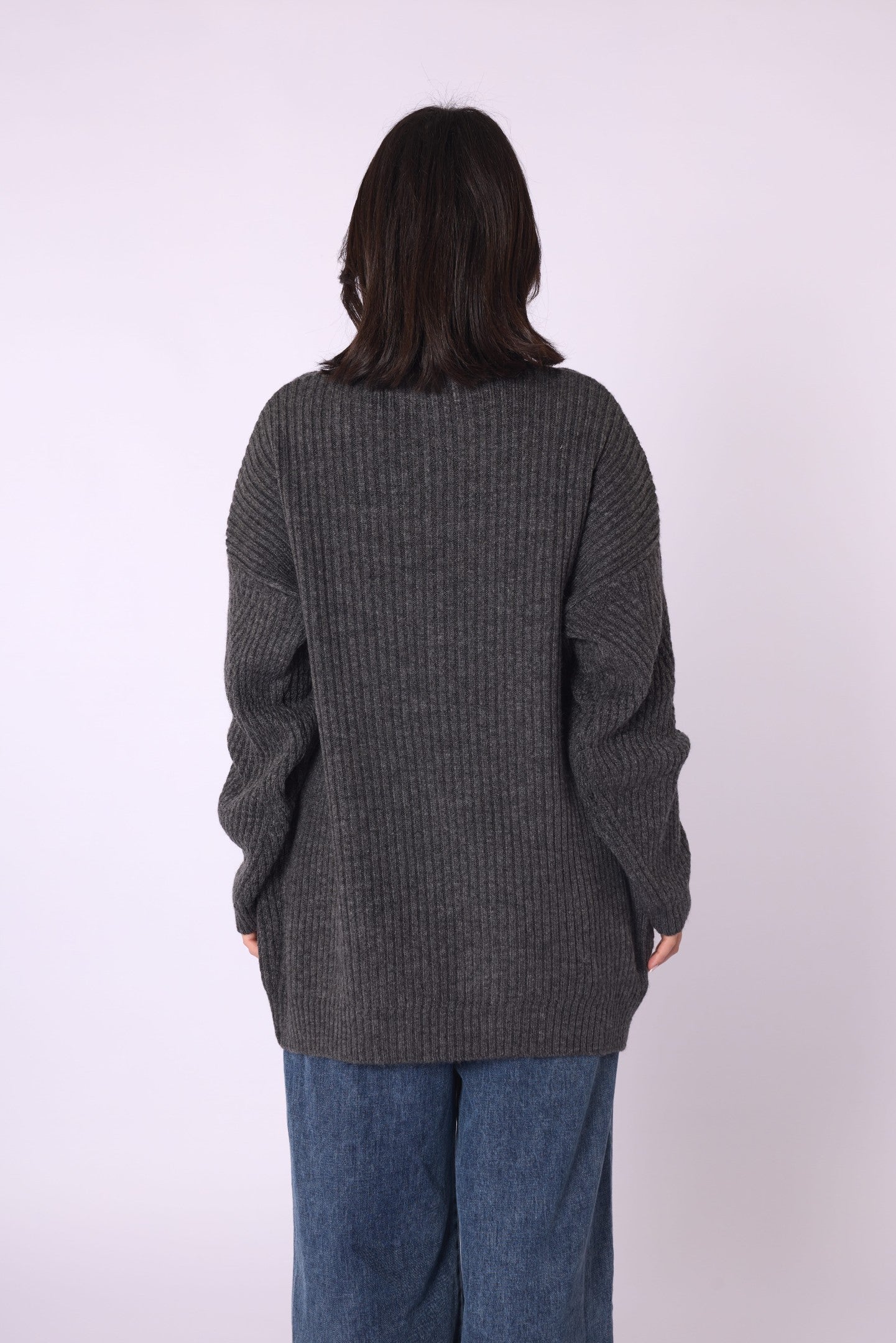 Striped Detail Relaxed Fit Long Knit Tunic