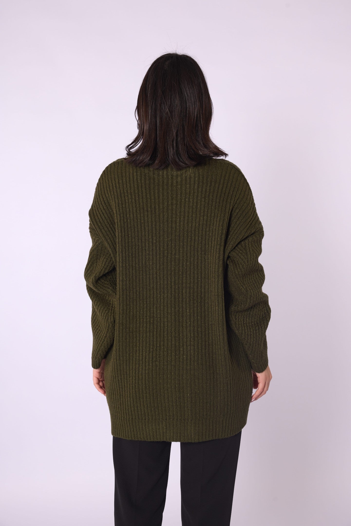 Striped Detail Relaxed Fit Long Knit Tunic