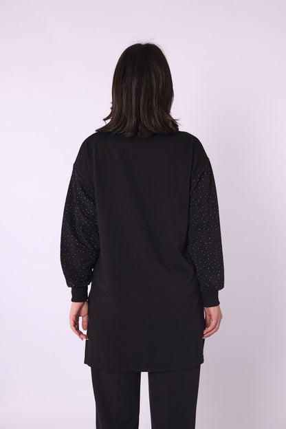 Slit Detail Stone Embellished Tunic